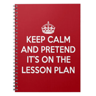 KEEP CALM AND PRETEND IT'S ON THE LESSON PLAN GIFT SPIRAL NOTEBOOK