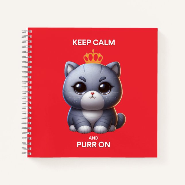 Keep Calm and Purr On Notebook (Front)