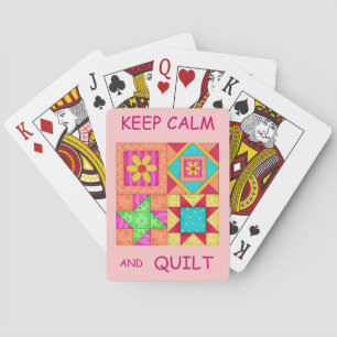 Keep Calm and Quilt Colourful Patchwork Blocks Playing Cards