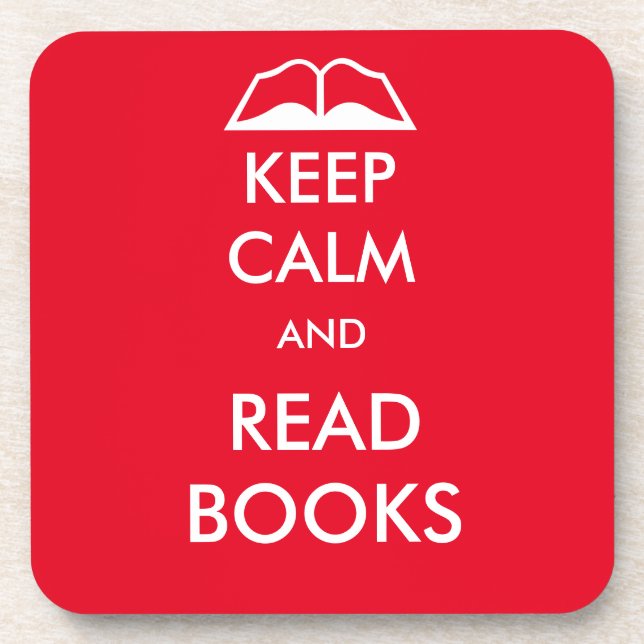 Keep calm and read books coaster (Front)