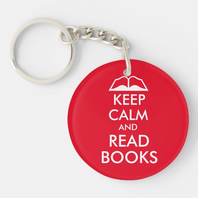 Keep calm and read books key ring (Front)