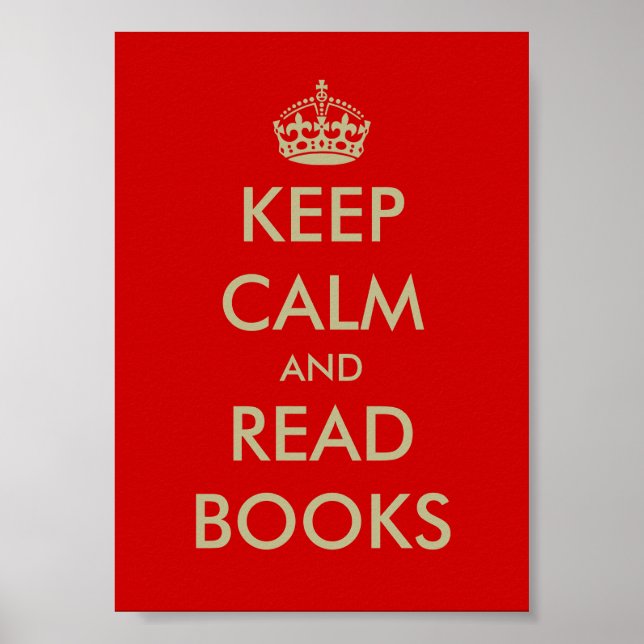 Keep calm and read books poster (Front)