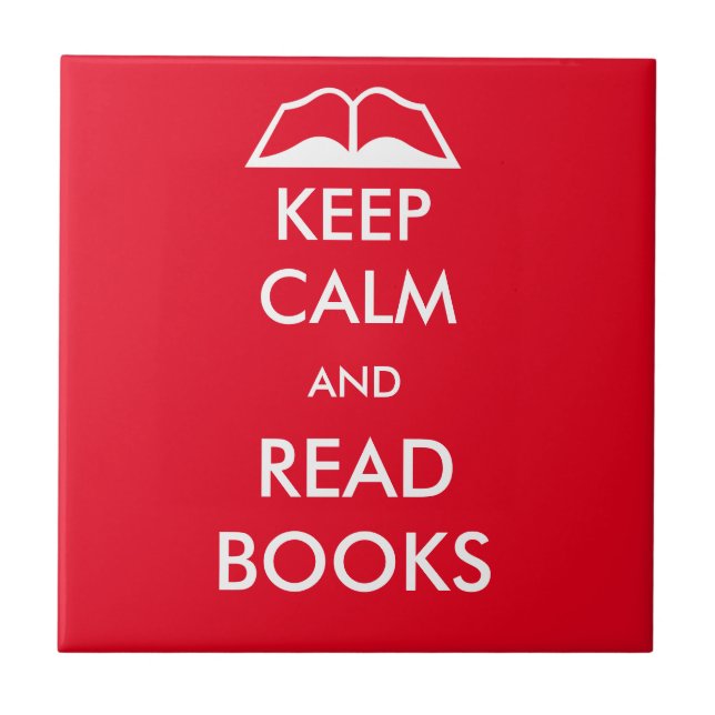 Keep calm and read books tile (Front)
