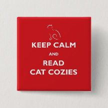 Keep Calm and Read Cat Cosies Square Button