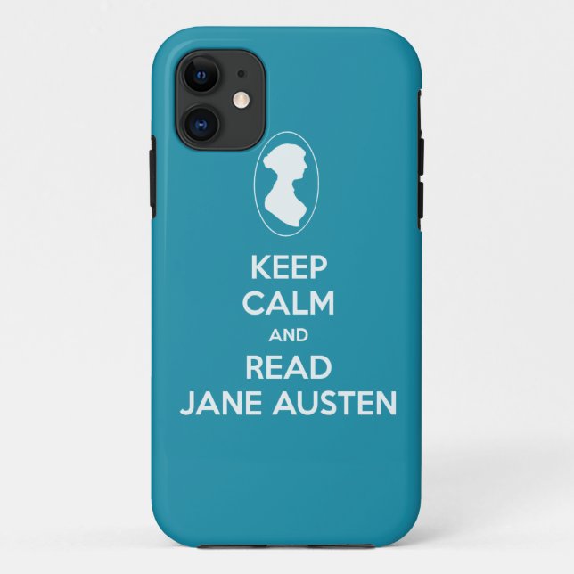 Keep Calm and Read Jane Austen cameo silhouette Case-Mate iPhone Case (Back)