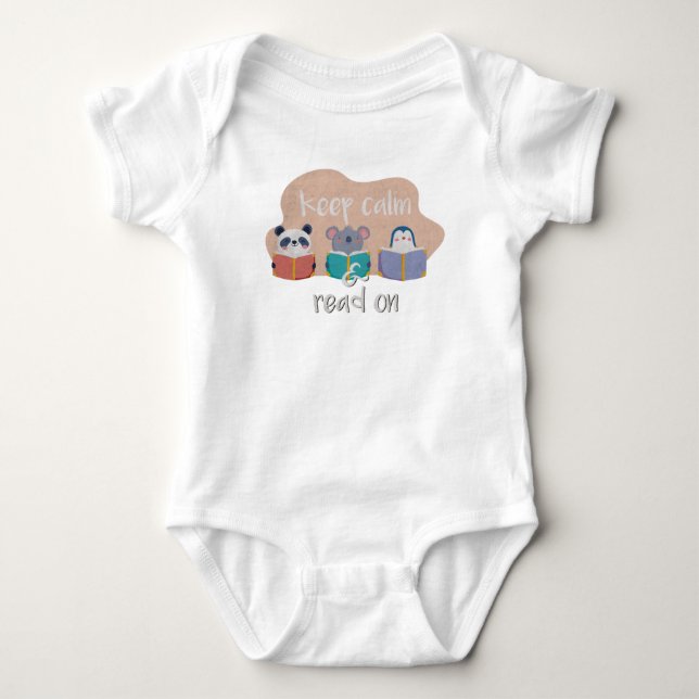 Keep Calm and Read On Baby Bodysuit (Front)
