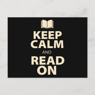 Keep Calm and Read On Book Postcard