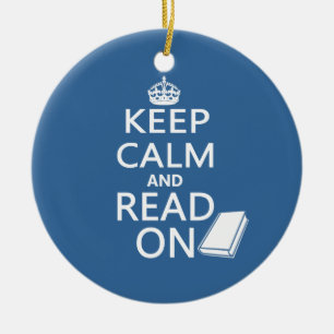 Keep Calm and Read On Ceramic Tree Decoration