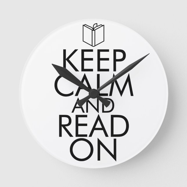 KEEP CALM AND READ ON ROUND CLOCK (Front)