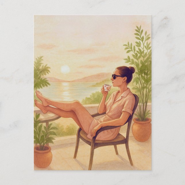 Keep Calm and Relax Watercolor Postcard (Front)