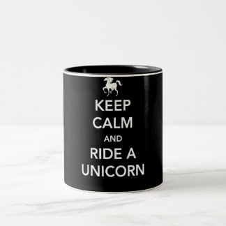 Keep Calm and Ride a Unicorn Two-Tone Coffee Mug