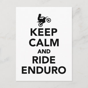 Keep calm and ride Enduro Postcard