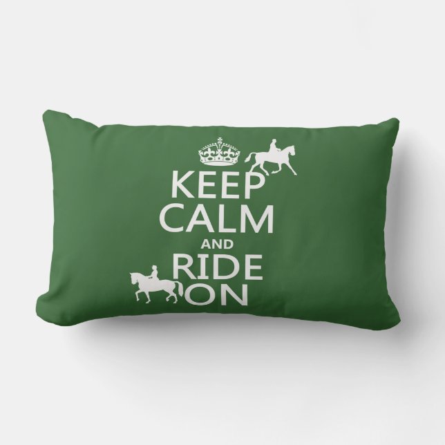 Keep Calm and Ride On - horses, all colours Lumbar Cushion (Front)