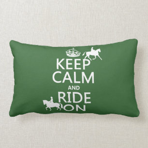 Keep Calm and Ride On - horses, all colours Lumbar Cushion