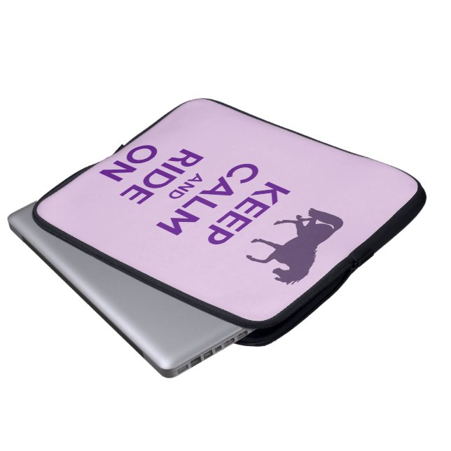 Keep Calm and Ride On Laptop Case Sleeve (Front Bottom)