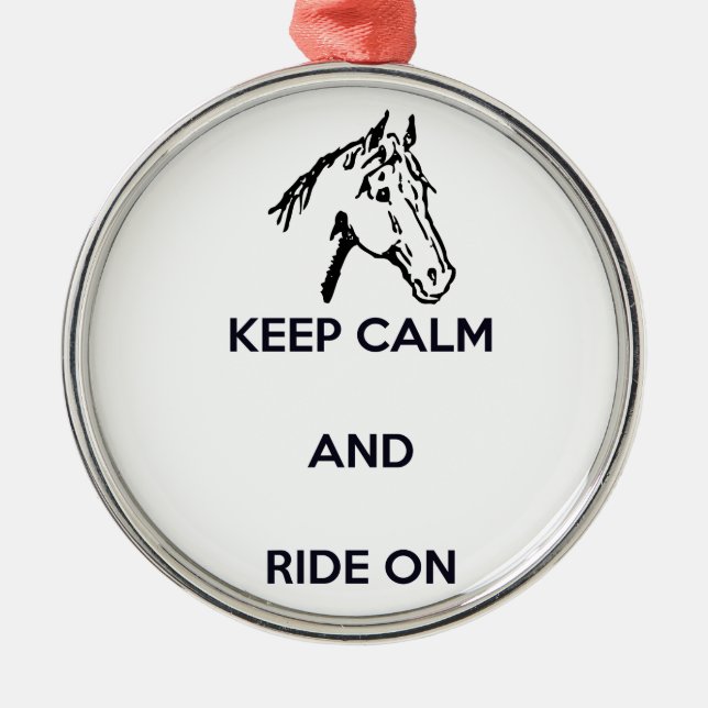Keep Calm and Ride On Metal Tree Decoration (Front)