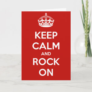 Keep Calm and Rock On Birthday Card