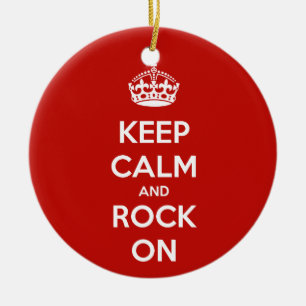 Keep Calm and Rock On Ceramic Tree Decoration