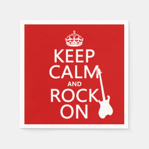 Keep Calm and Rock On (guitar)(any colour) Napkin