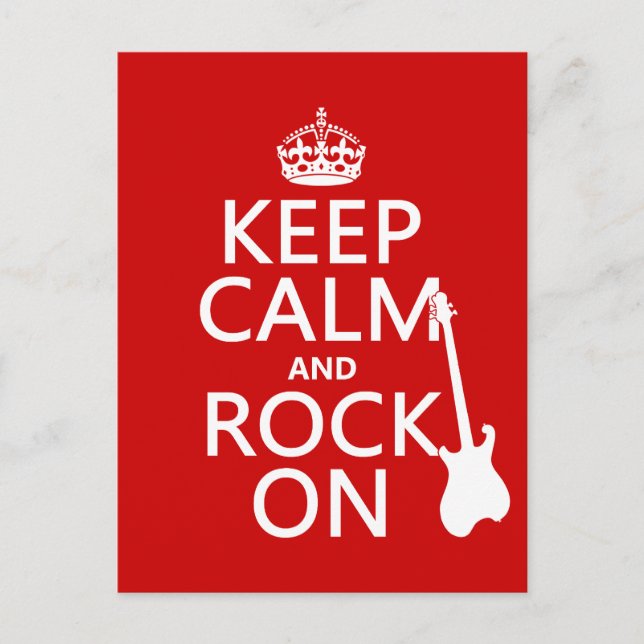 Keep Calm and Rock On (guitar)(any colour) Postcard (Front)