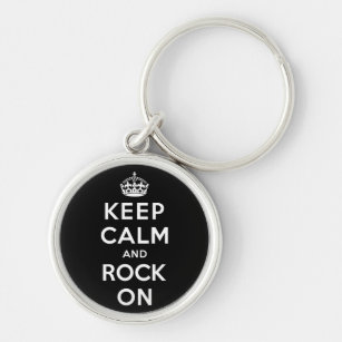 Keep Calm and Rock On Key Ring