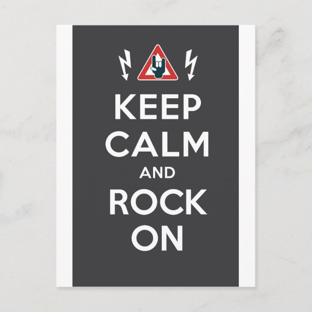 Keep Calm And Rock On Postcard (Front)
