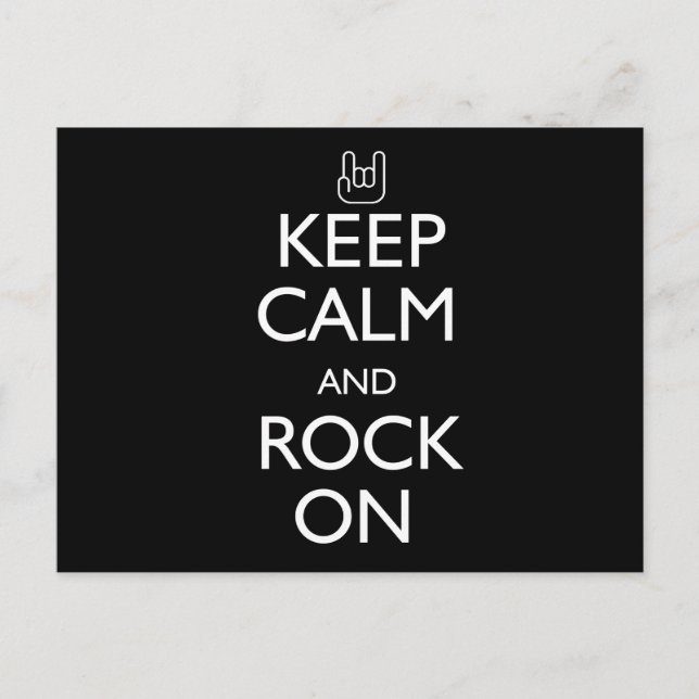 Keep Calm and Rock On Postcard (Front)