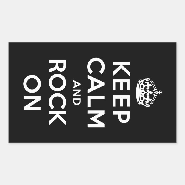 Keep Calm and Rock On Rectangular Sticker (Front)