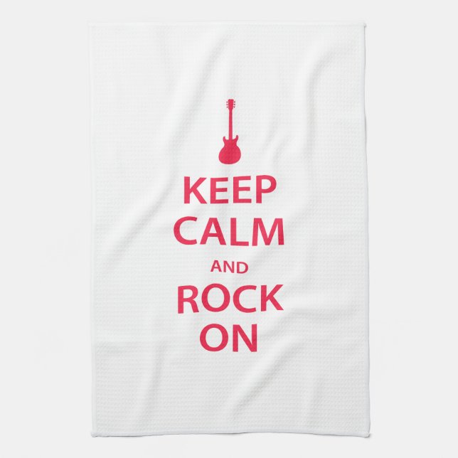 Keep Calm and Rock On! Tea Towel (Vertical)