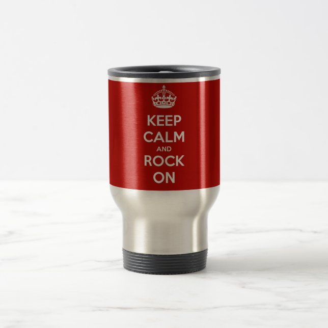 Keep Calm and Rock On Travel Mug (Center)