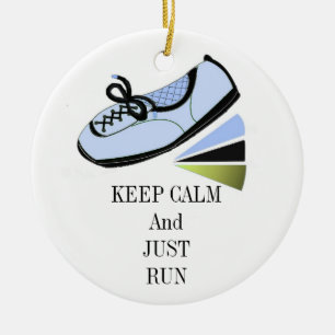 Keep Calm and Run Ceramic Tree Decoration