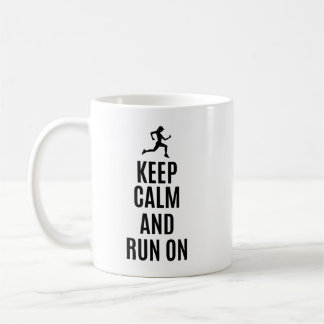 Keep calm and run on coffee mug
