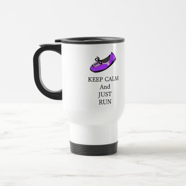 Keep Calm and Run Travel Mug (Left)