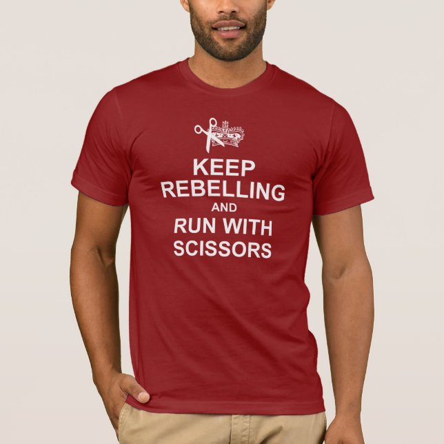 Keep Calm and Run With Scissors Dark Tee (Front)
