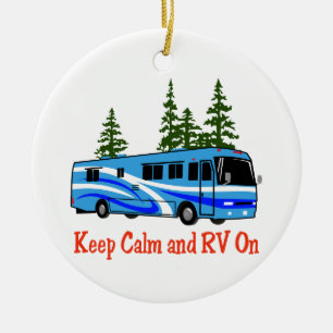 Keep Calm and RV On Ceramic Tree Decoration