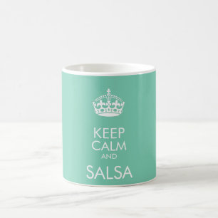 Keep calm and salsa - change background colour coffee mug
