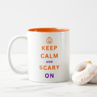 Keep Calm and Scary On Orange Text & Pumpkin