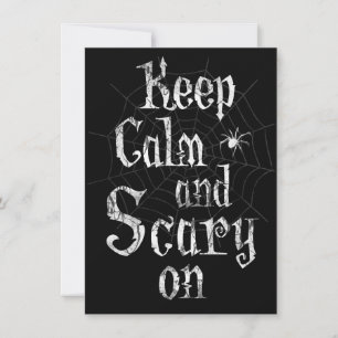 Keep Calm and Scary On, Spider Halloween Party Invitation