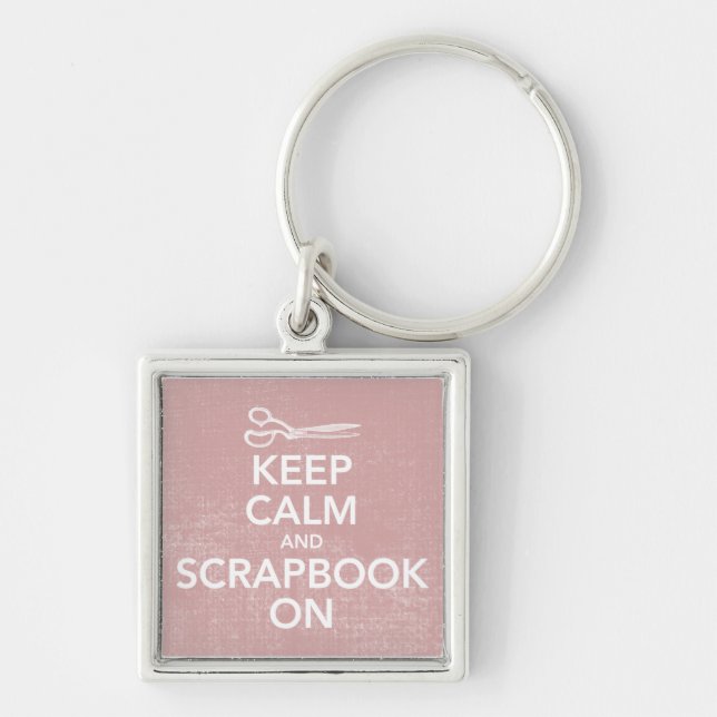 Keep Calm and Scrapbook On Keychain 2, Inv. Pink (Front)