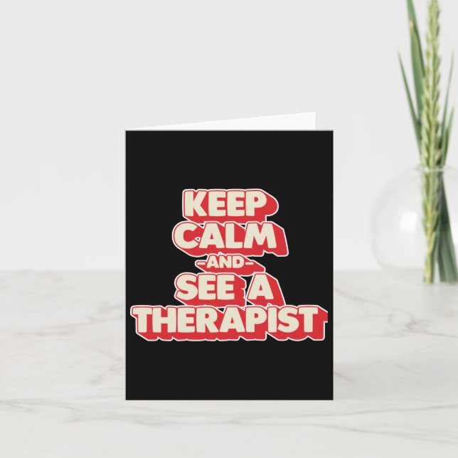 Keep Calm And See A Therapist Sticker  Card (Front)