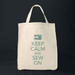 Keep Calm and Sew On Teal Tote Bag<br><div class="desc">Keep Calm and Sew On series teal tote bag by WRKDesigns.</div>