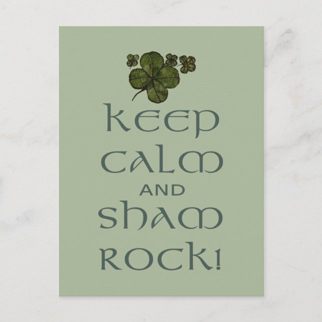 Keep Calm and Sham Rock! Postcard (Front)