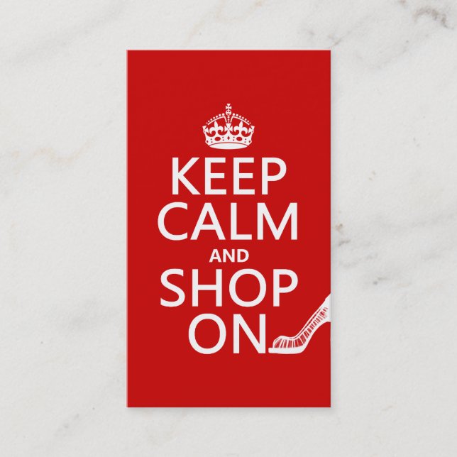 Keep Calm and Shop On - all colours Business Card (Front)