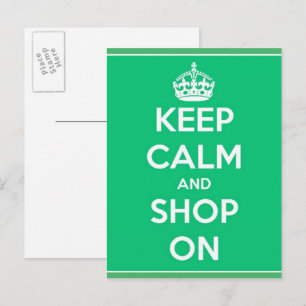 Keep Calm and Shop On Postcard