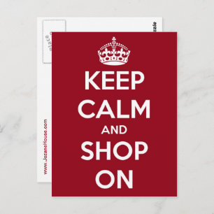 Keep Calm and Shop On Postcard