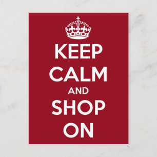 Keep Calm and Shop On Postcard