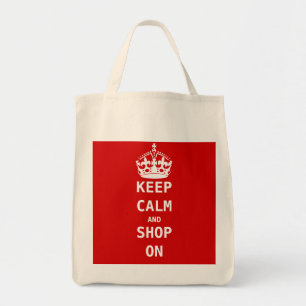 KEEP CALM AND SHOP ON TOTE BAG