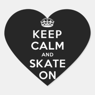 Keep Calm and Skate On Heart Sticker