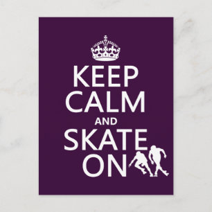 Keep Calm and Skate On (rollerskaters) Postcard
