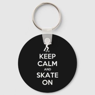Keep Calm And Skate On Skateboard Skateboarding Ch Key Ring